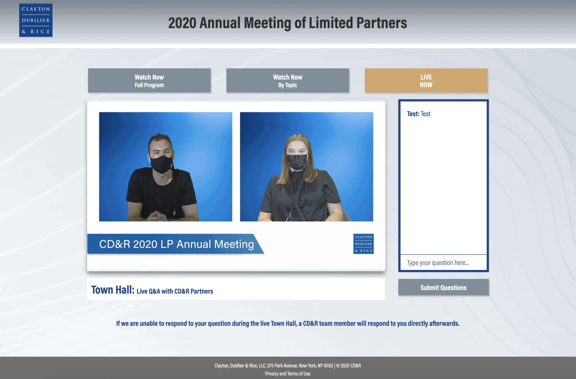 CD&R 2020 Virtual Investors Conference 