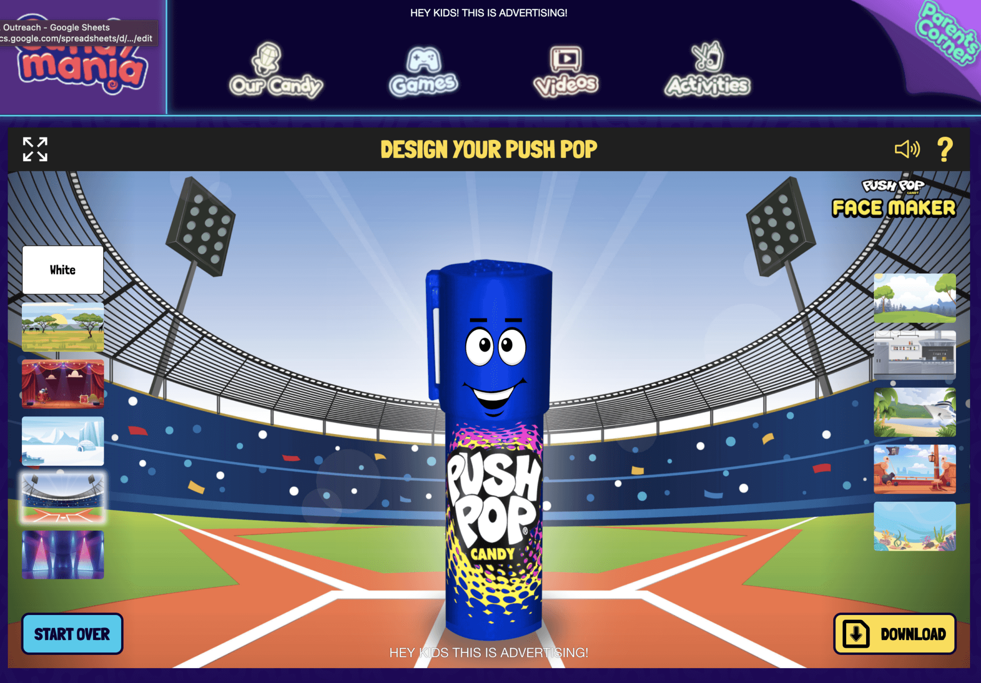 Bazooka Candy: Push Pop Face Maker 