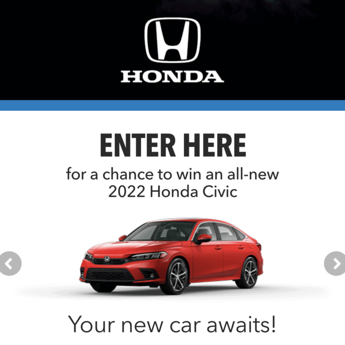 Road to Honda: National Sweepstakes