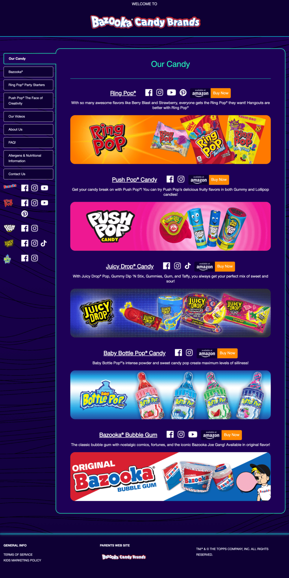 Bazooka Candy Co: Parent Website 