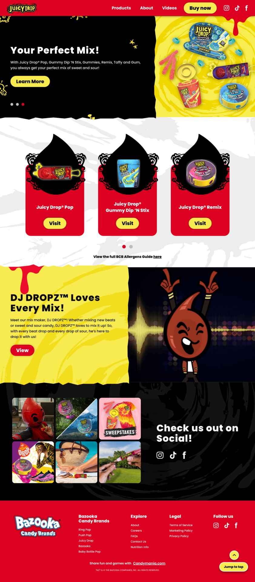 Juicy Drop: Website 