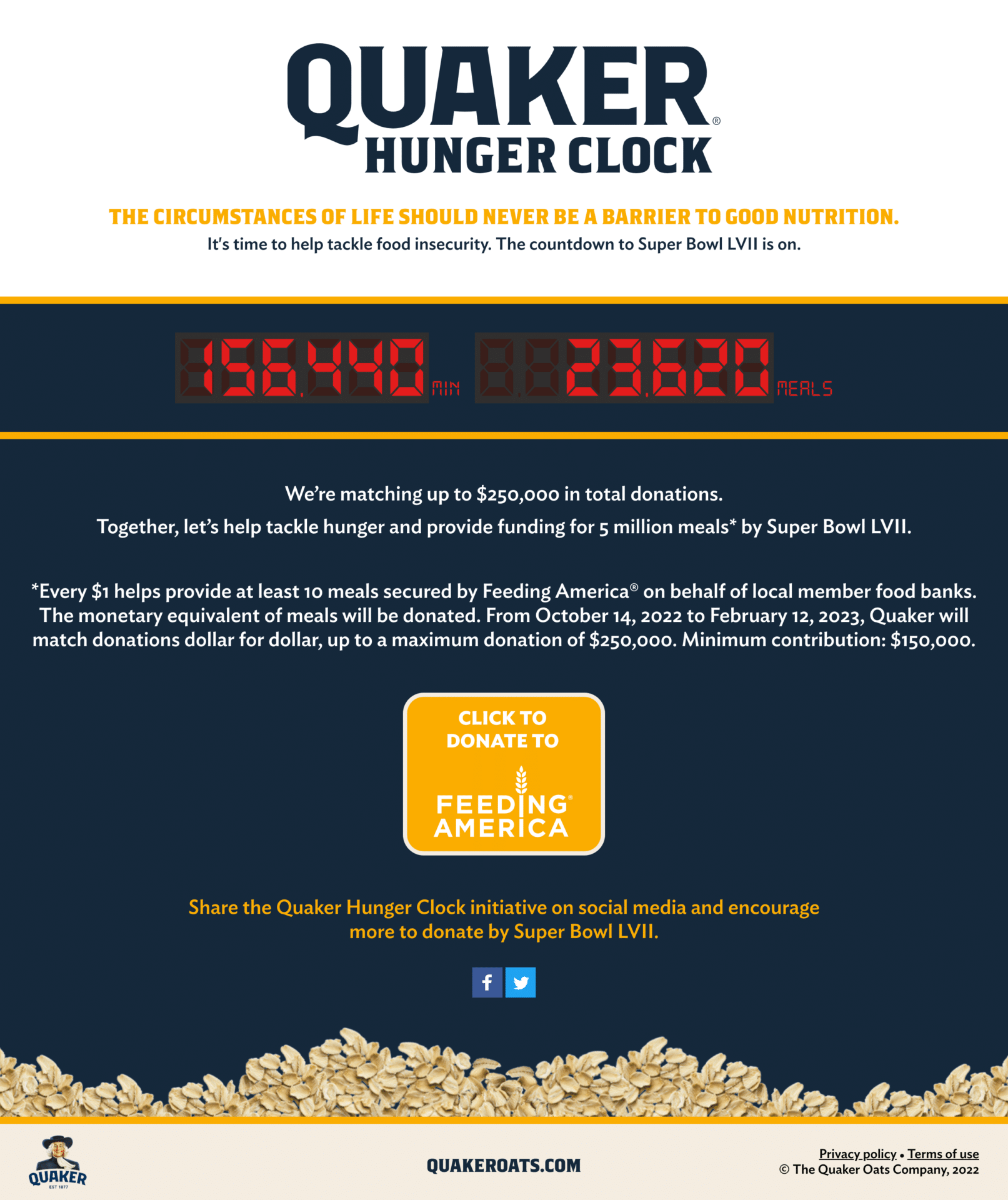 Quaker Hunger Clock 